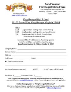 Food Vendor Registration Form P2 022519 - King George Fall Festival